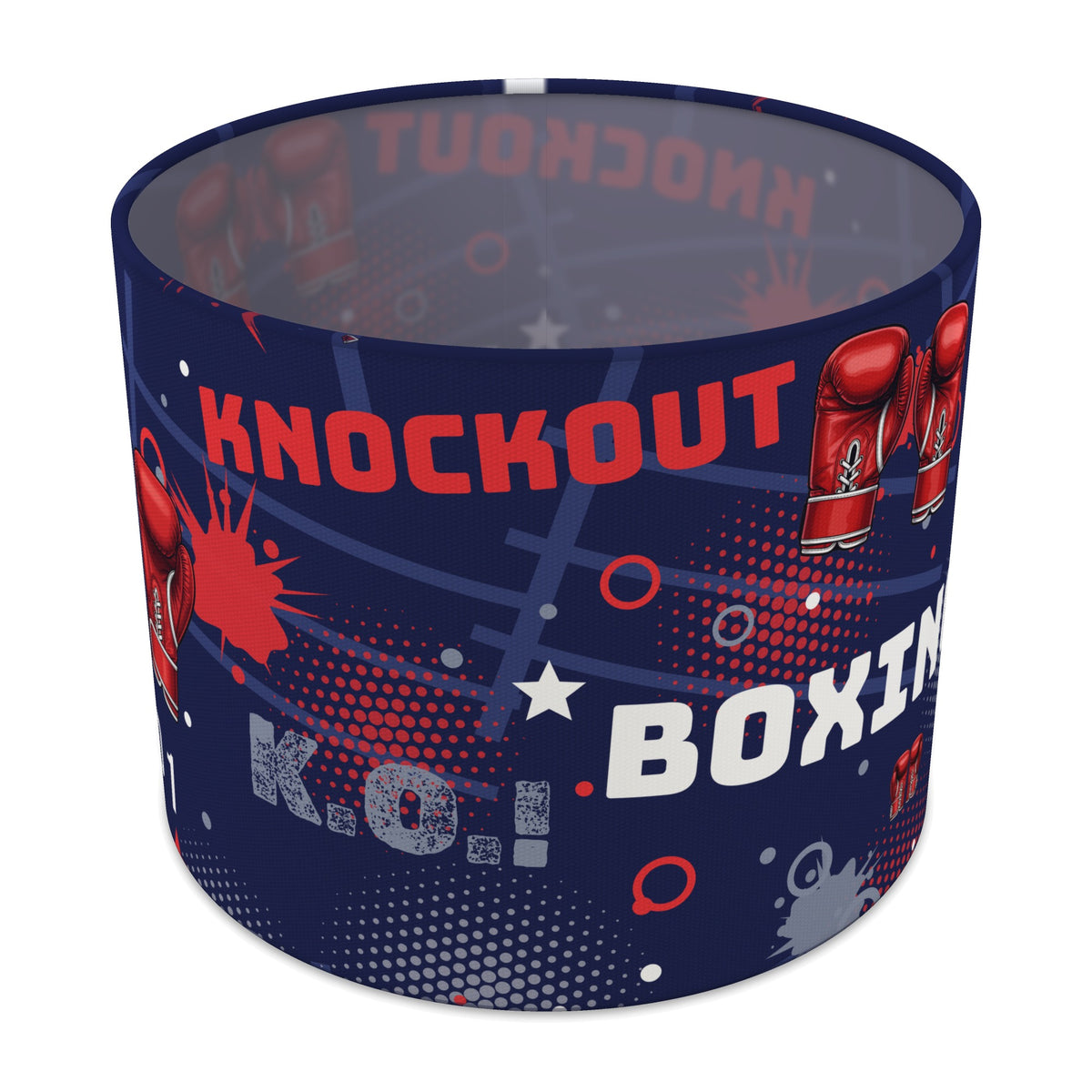 Navy Knockout Boxing II lampshade - 25cm x 20cm Table
