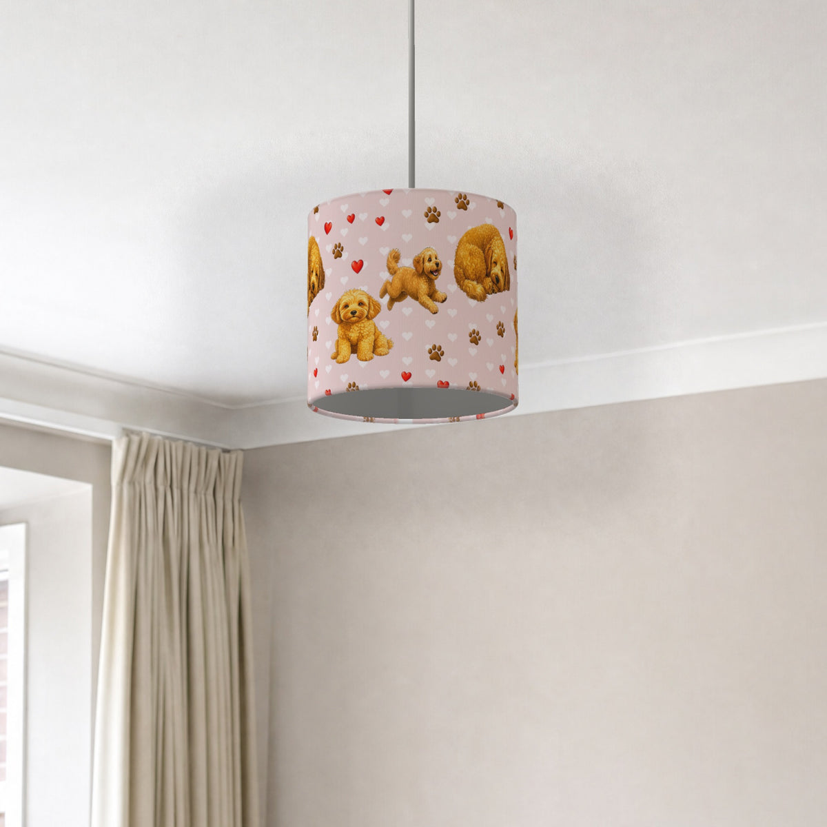 Blush Cockapoo Love II lampshade - 20cm x 18.5cm Ceiling - photo 2