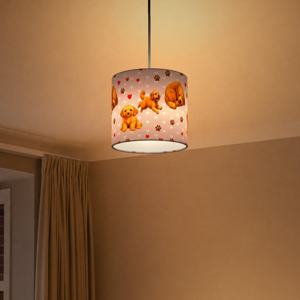 Blush Cockapoo Love II lampshade - 20cm x 18.5cm Ceiling - photo 5