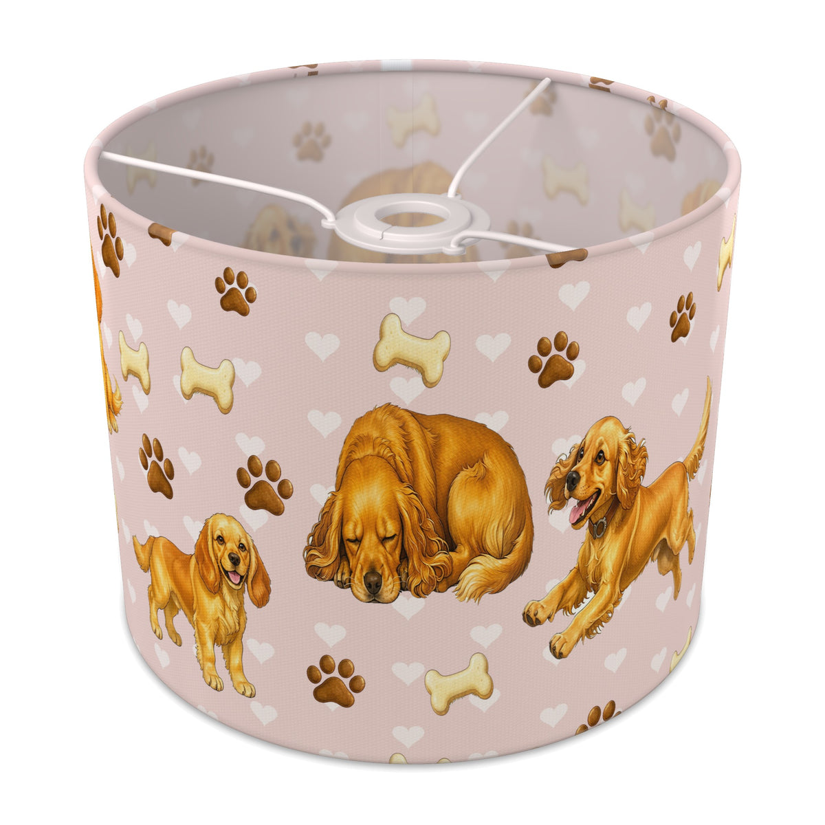 Blush Cocker Spaniel Love II lampshade - 25cm x 20cm Ceiling