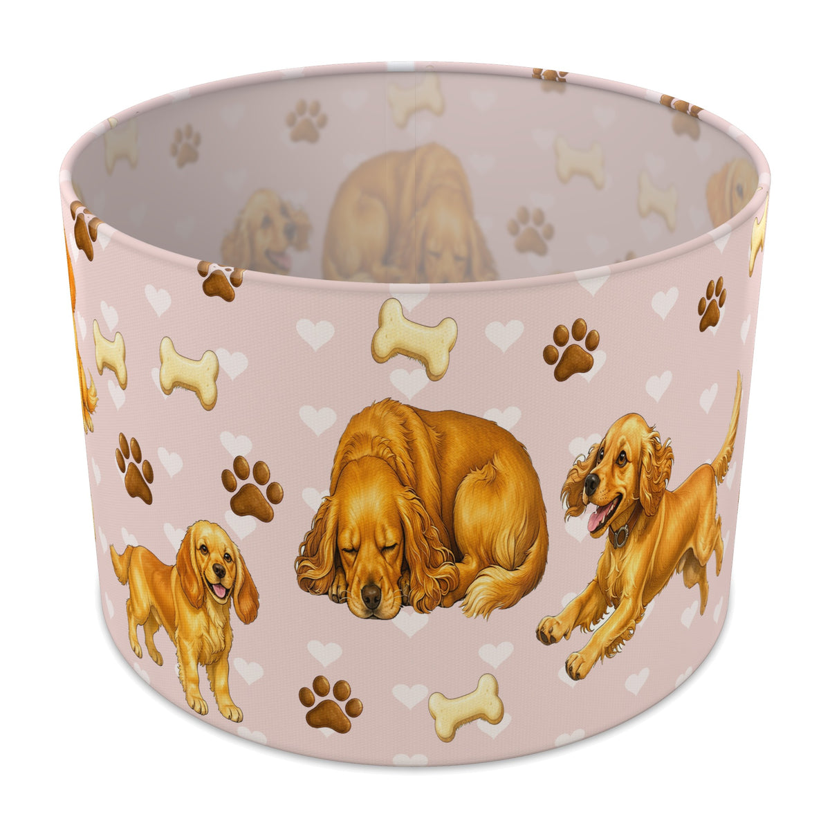 Blush Cocker Spaniel Love II lampshade - 30cm x 21cm Table