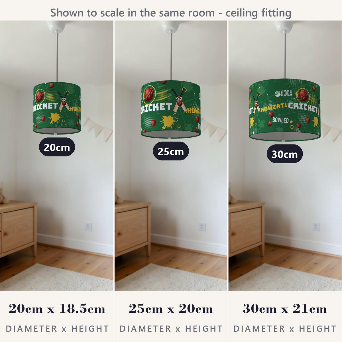 Pitch Cricket Crazy II lampshade - 20cm x 18.5cm Ceiling - photo 4