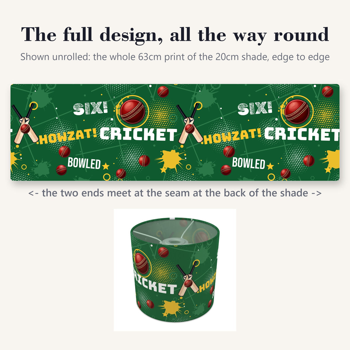 Pitch Cricket Crazy II lampshade - 20cm x 18.5cm Ceiling - photo 9
