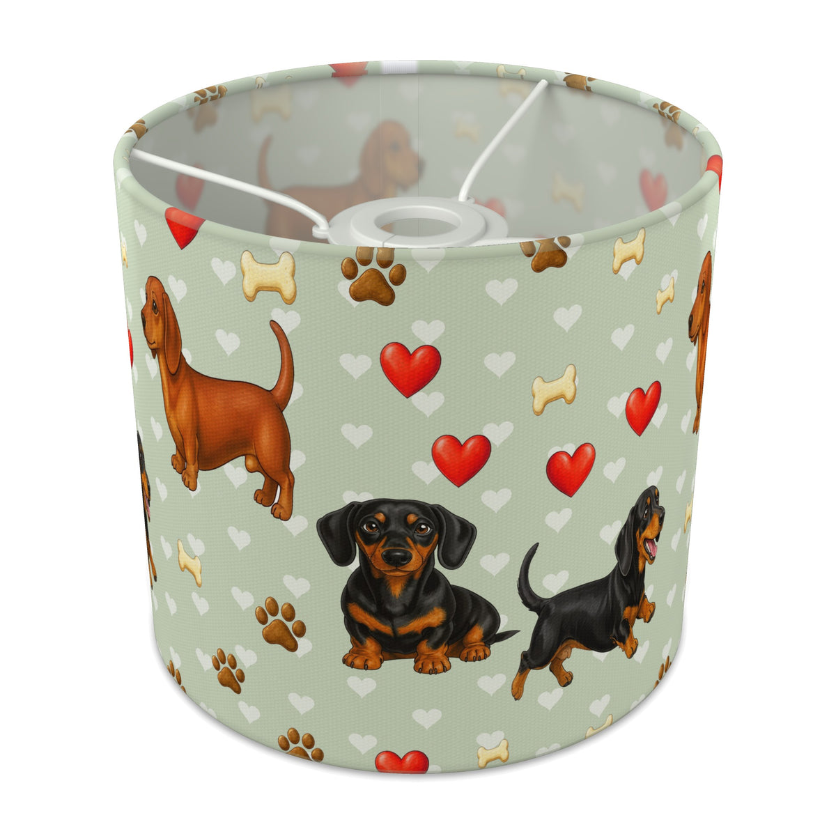 Sage Dachshund Love II lampshade - 20cm x 18.5cm Ceiling - main photo