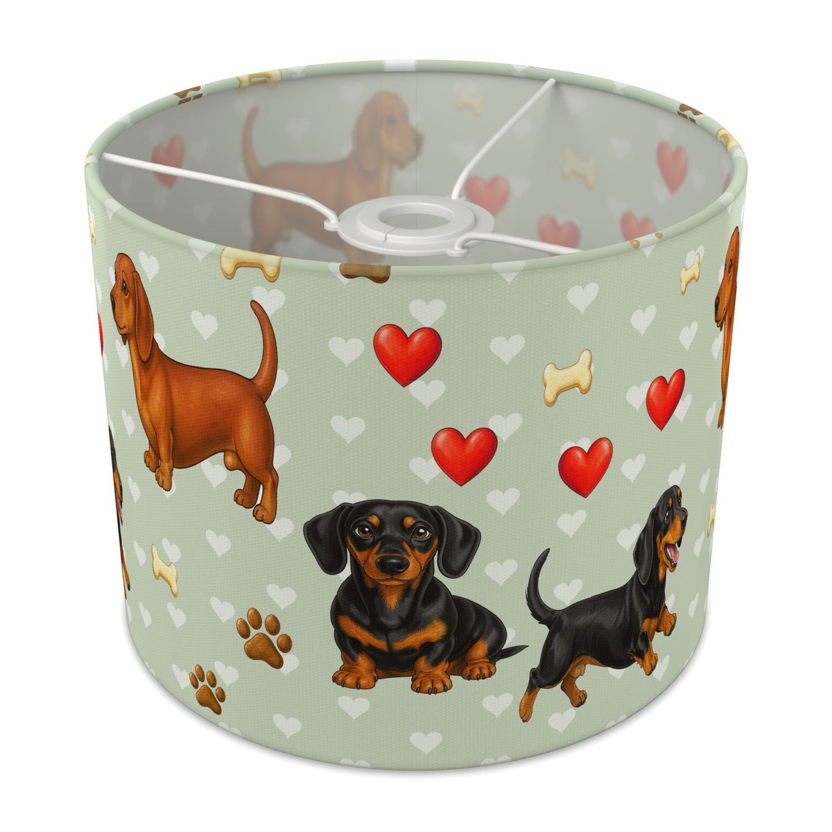 Sage Dachshund Love II lampshade - 25cm x 20cm Ceiling