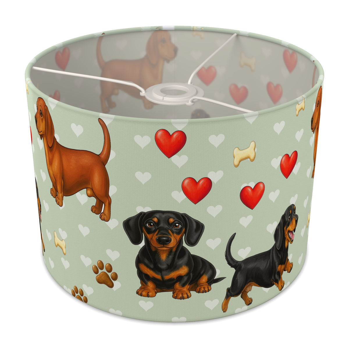 Sage Dachshund Love II lampshade - 30cm x 21cm Ceiling