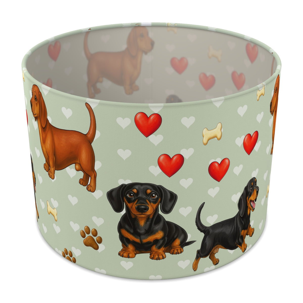 Sage Dachshund Love II lampshade - 30cm x 21cm Table