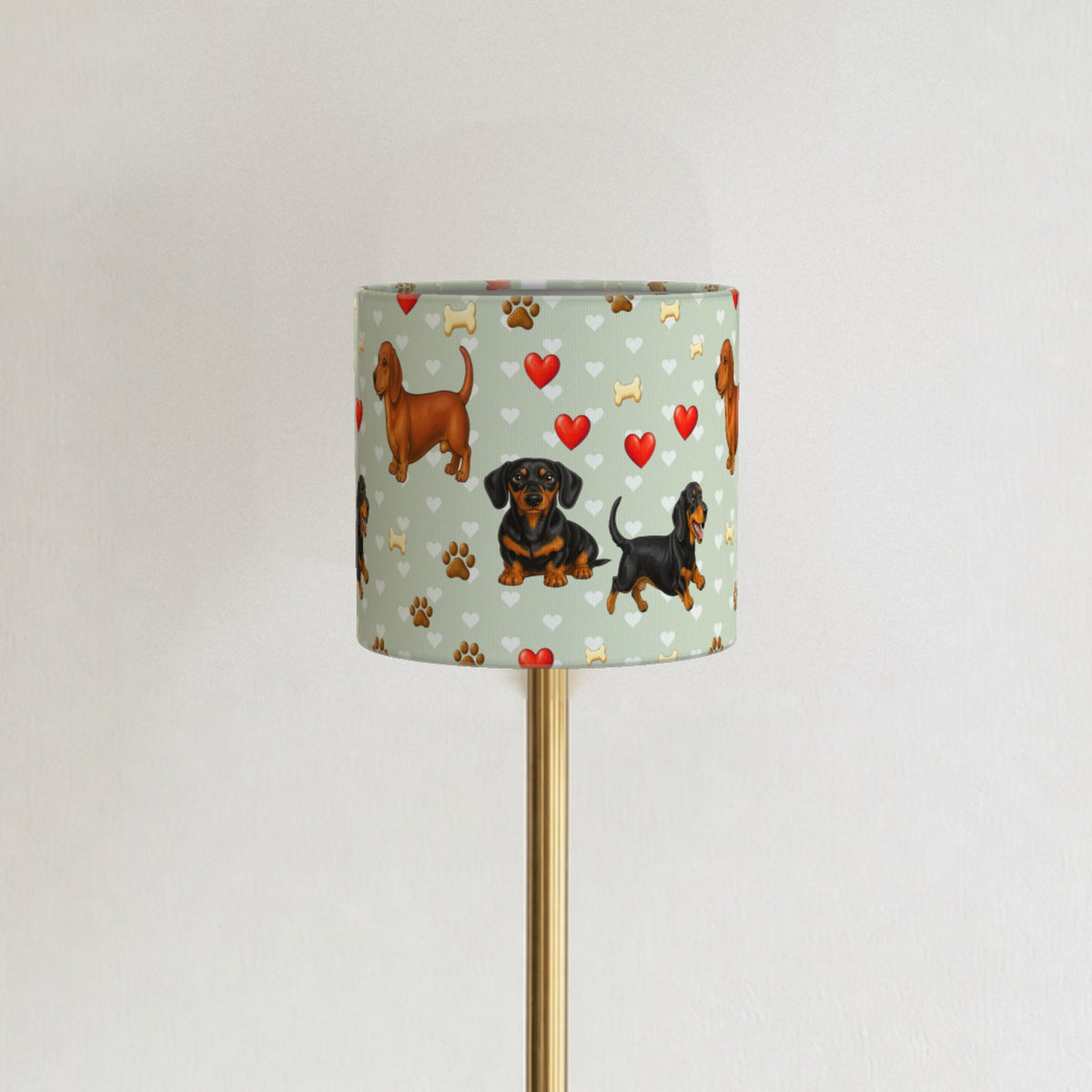 Sage Dachshund Love II lampshade - 20cm x 18.5cm Ceiling - photo 3