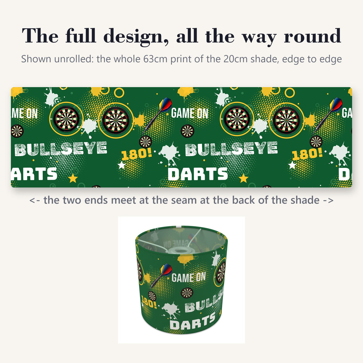 Pitch Darts Night II lampshade - 20cm x 18.5cm Ceiling - photo 9
