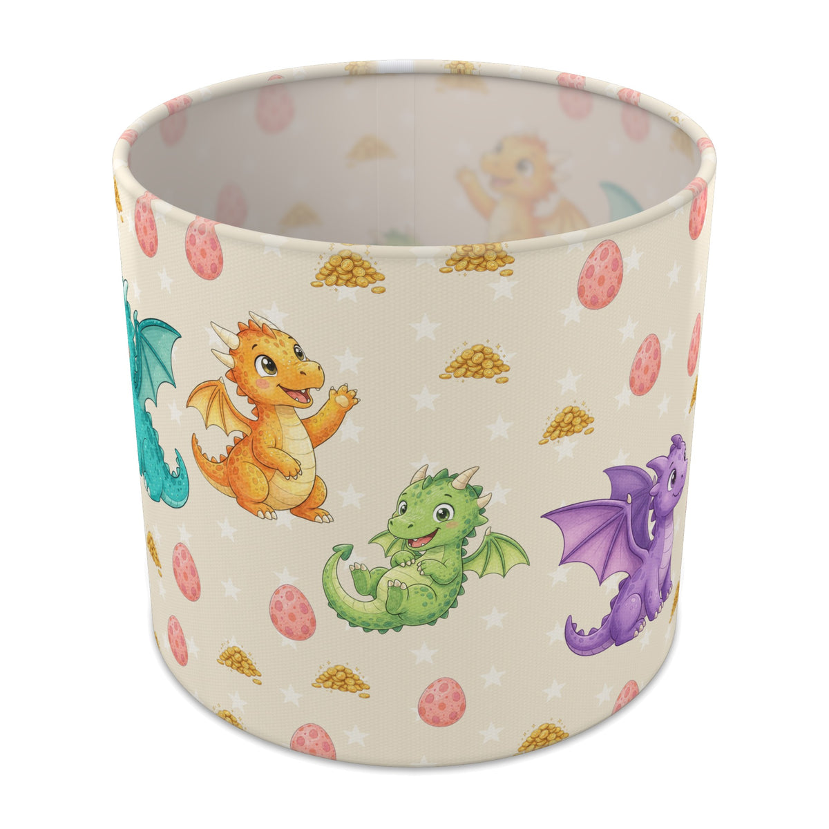 Cream Dragons II lampshade - 20cm x 18.5cm Table