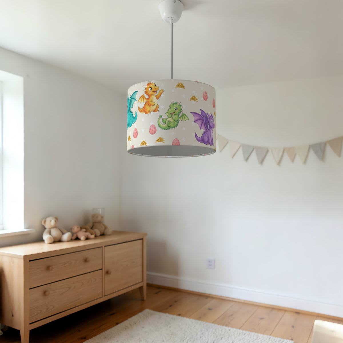 Cream Dragons II lampshade - 20cm x 18.5cm Ceiling - photo 3