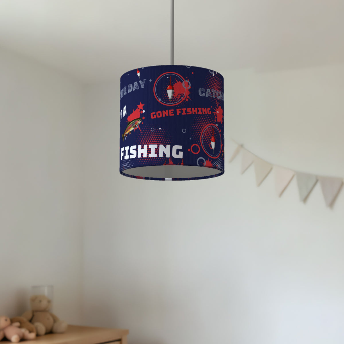 Navy Reel It In II lampshade - 20cm x 18.5cm Ceiling - photo 2