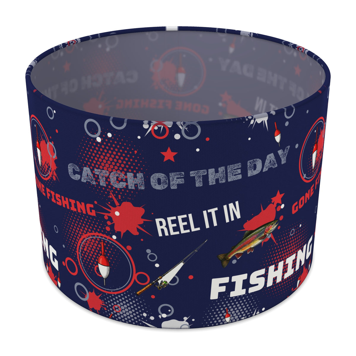 Navy Reel It In II lampshade - 30cm x 21cm Table