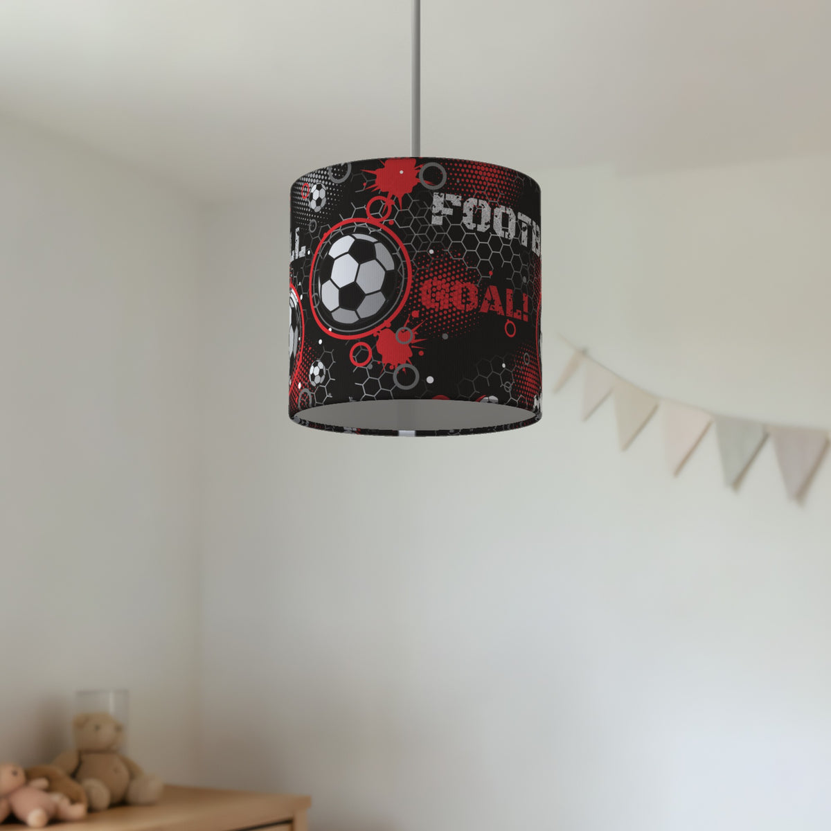 Black Football Crazy II lampshade - 20cm x 18.5cm Ceiling - photo 2