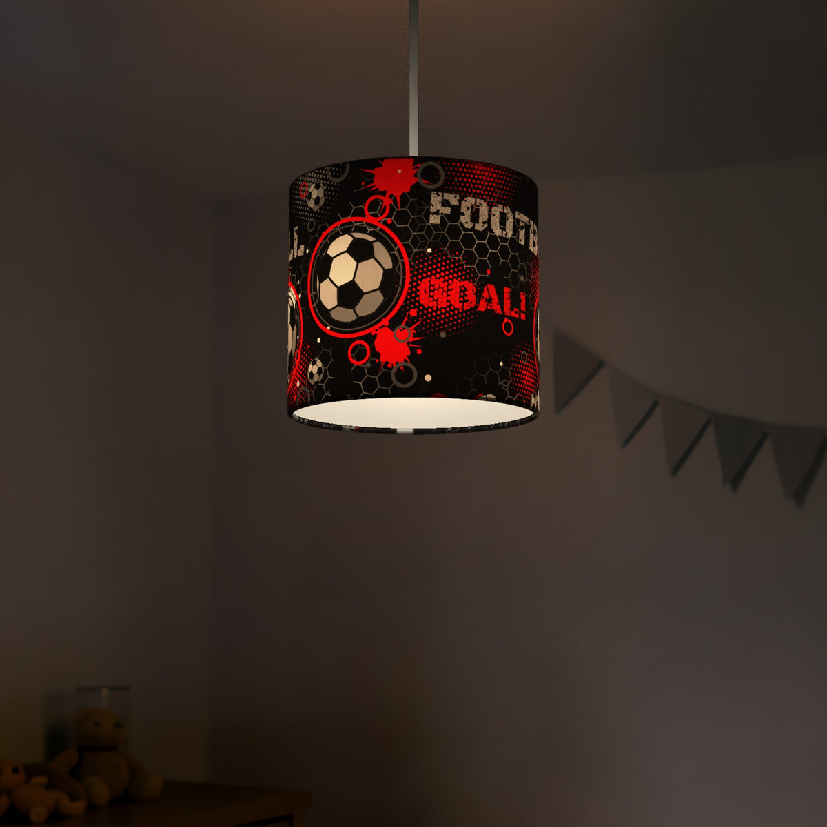 Black Football Crazy II lampshade - 20cm x 18.5cm Ceiling - photo 5