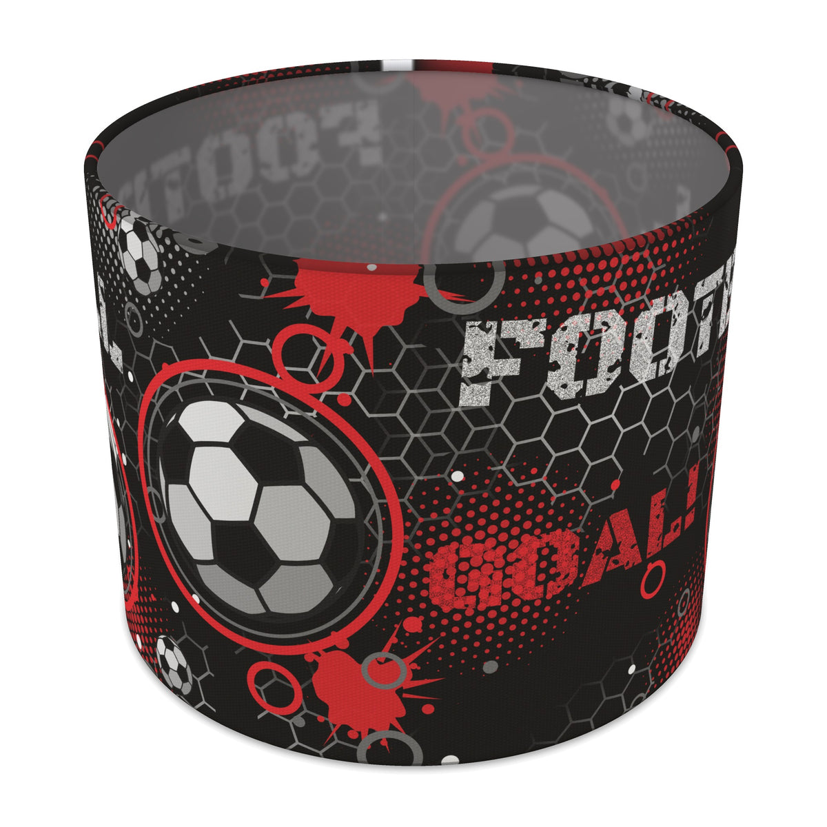 Black Football Crazy II lampshade - 25cm x 20cm Table