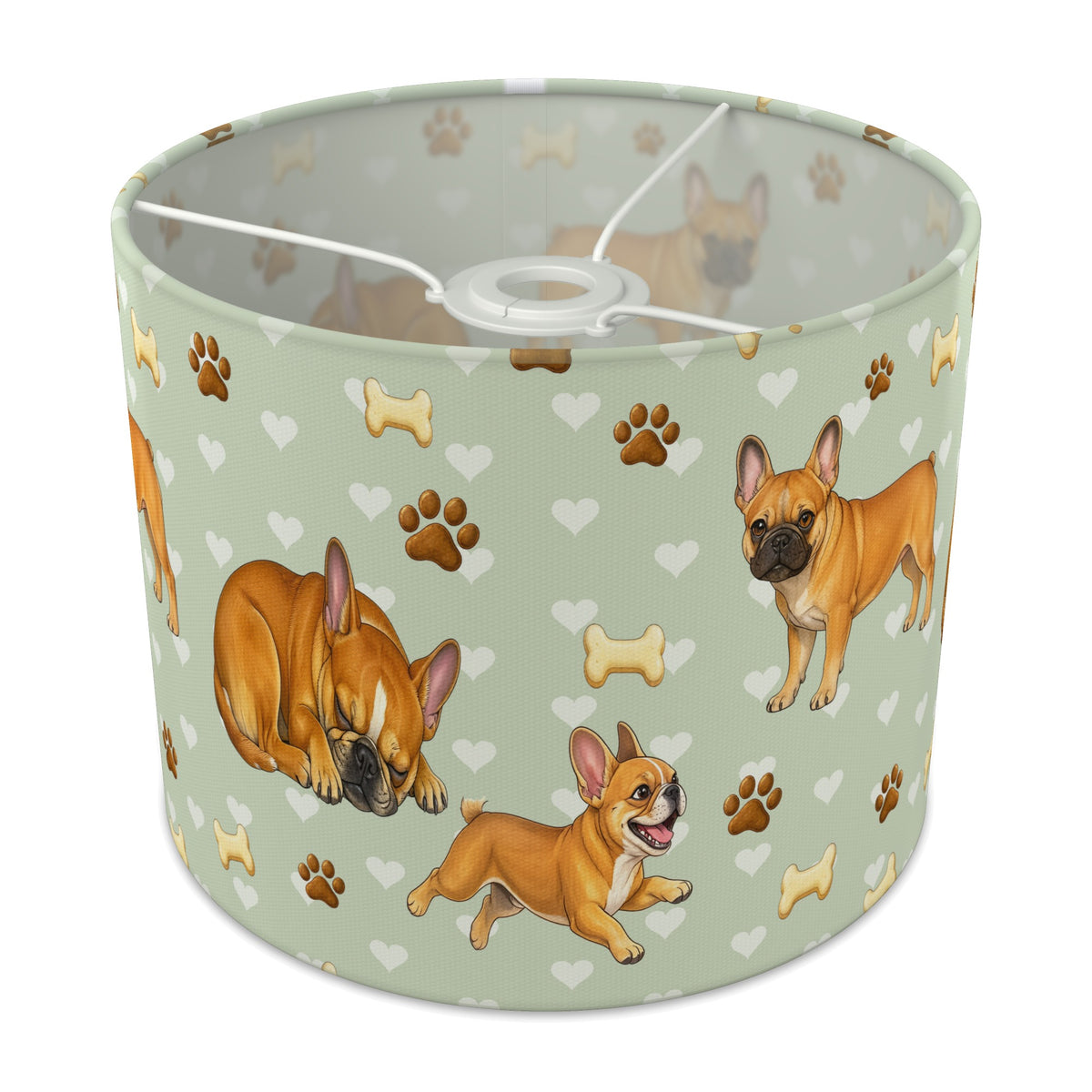 Sage French Bulldog Love II lampshade - 25cm x 20cm Ceiling