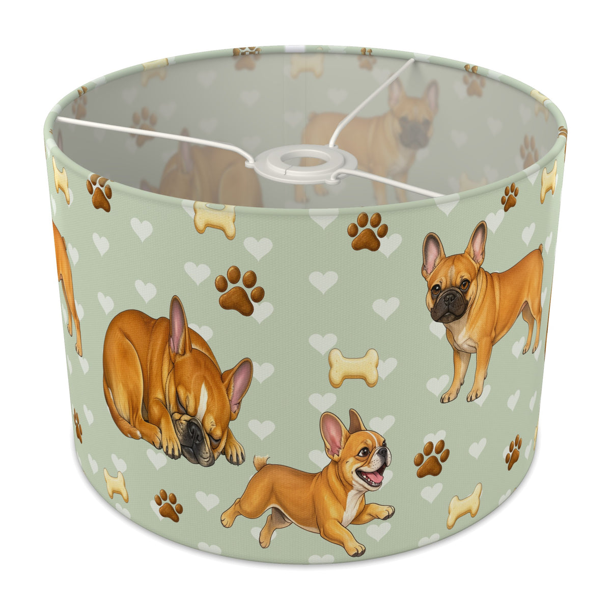 Sage French Bulldog Love II lampshade - 30cm x 21cm Ceiling
