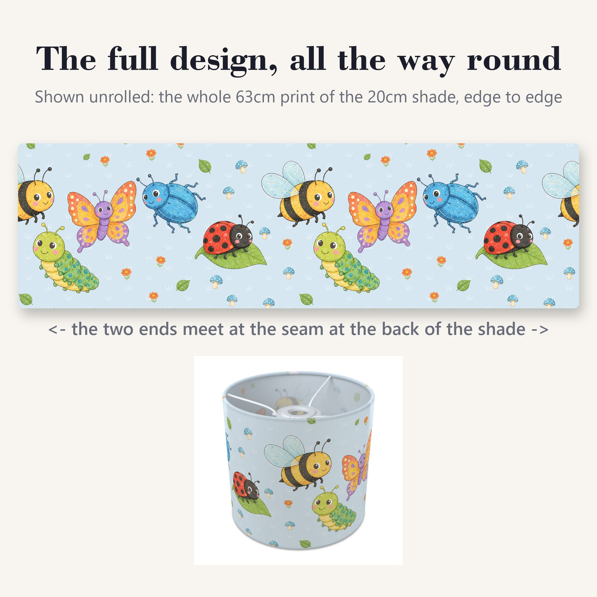 Sky Garden Bugs II lampshade - 20cm x 18.5cm Ceiling - photo 9