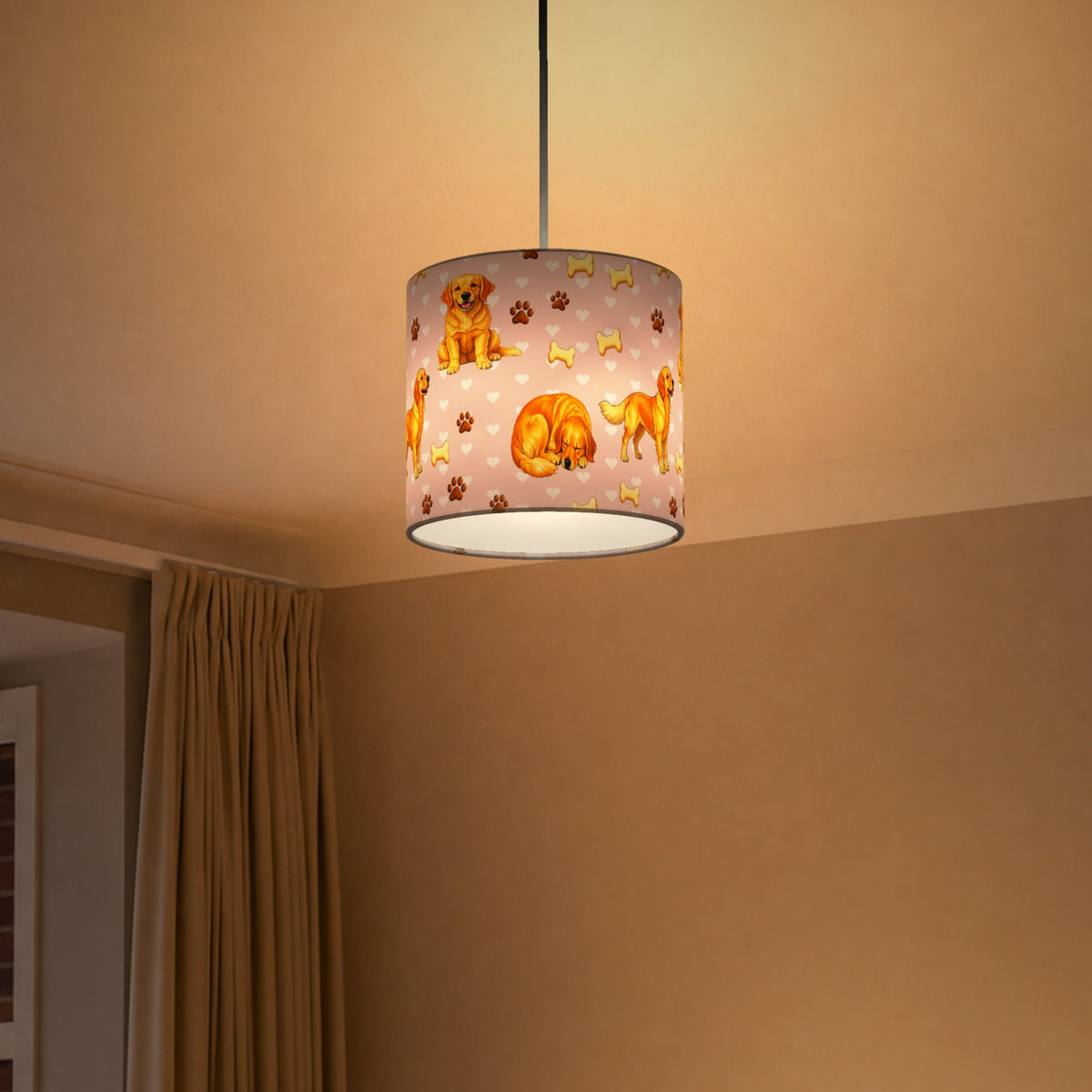 Blush Golden Retriever Love II lampshade - 20cm x 18.5cm Ceiling - photo 5