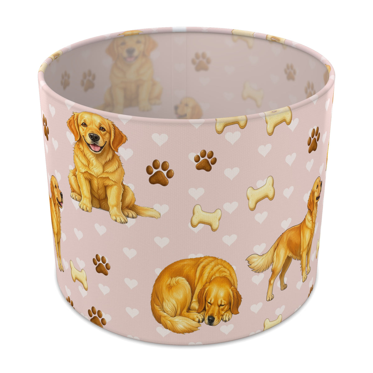 Blush Golden Retriever Love II lampshade - 25cm x 20cm Table