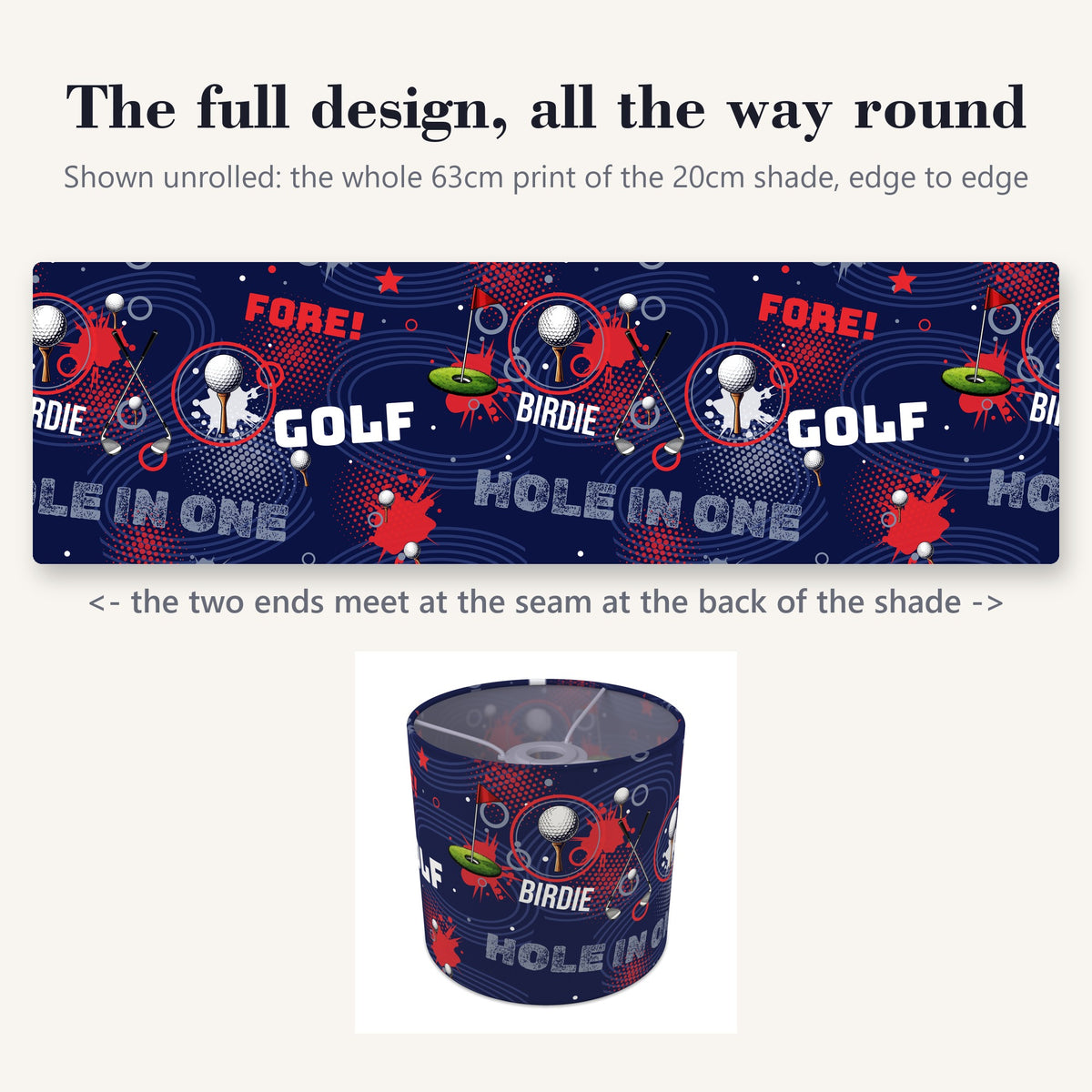 Navy Golf Pro II lampshade - 20cm x 18.5cm Ceiling - photo 9