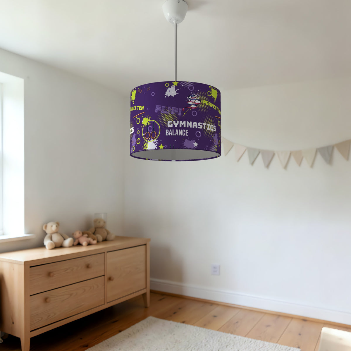 Purple Gymnastics Star II lampshade - 20cm x 18.5cm Ceiling - photo 3