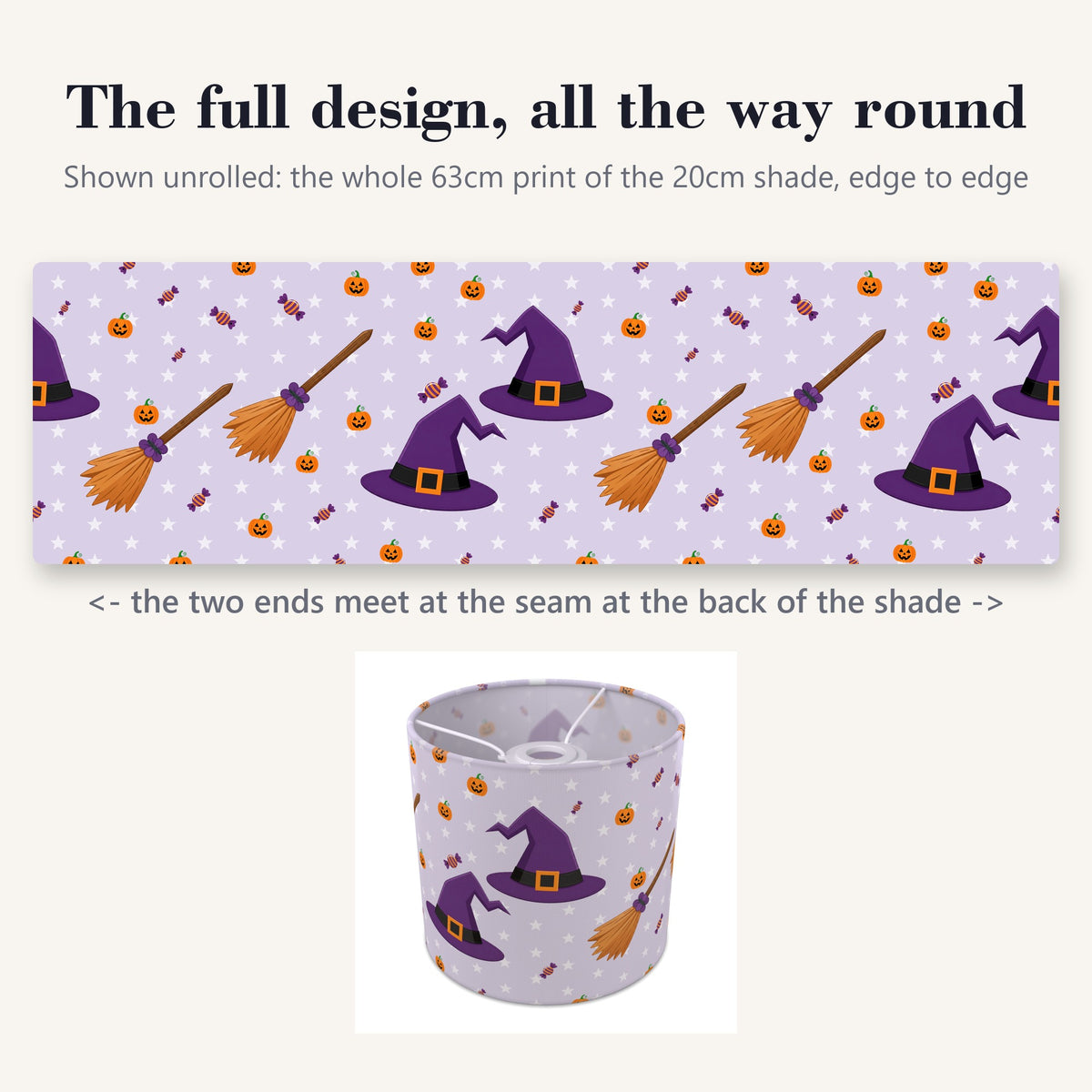 Lilac Halloween II lampshade - 20cm x 18.5cm Ceiling - photo 9