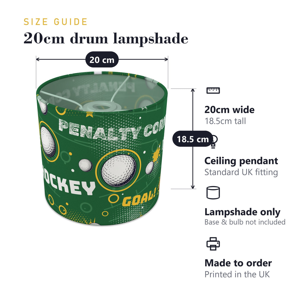 Pitch Hockey Hero II lampshade - 20cm x 18.5cm Ceiling - photo 7