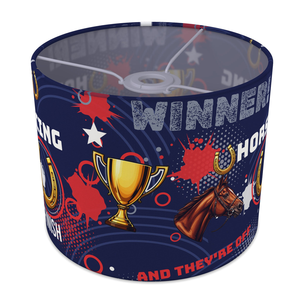Navy And They're Off II lampshade - 25cm x 20cm Ceiling