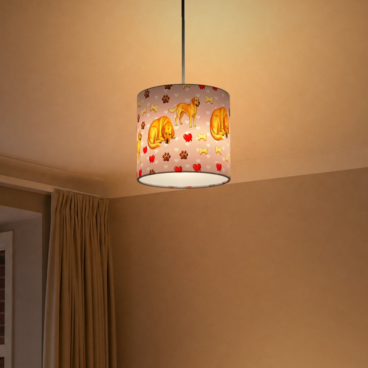 Blush Labrador Love II lampshade - 20cm x 18.5cm Ceiling - photo 5