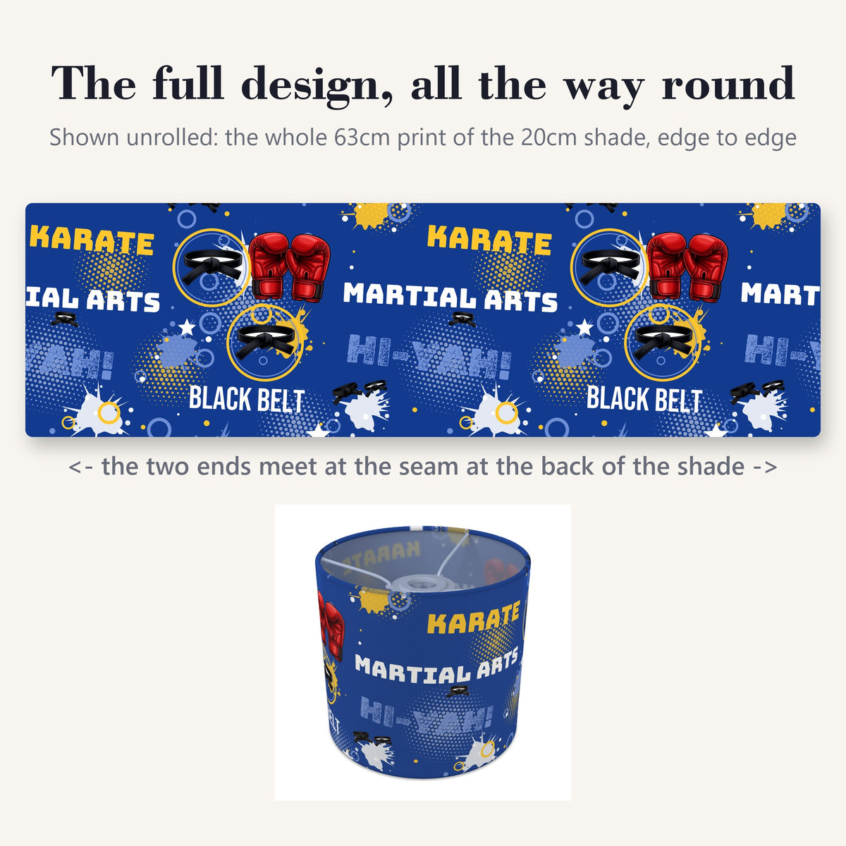 Royal Karate Kid II lampshade - 20cm x 18.5cm Ceiling - photo 9