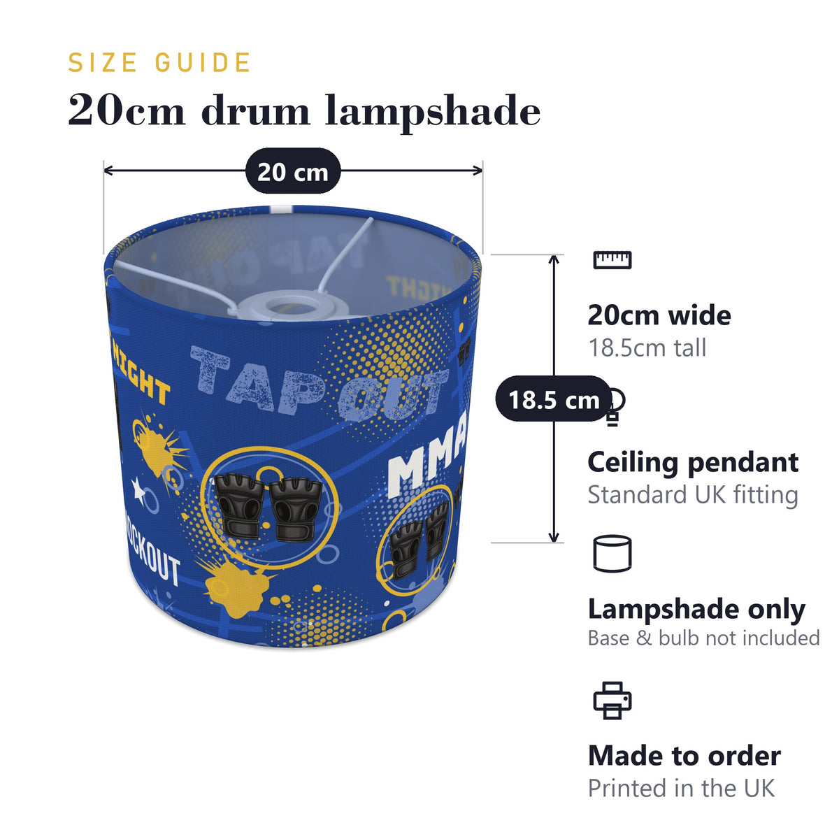 Royal Fight Night II lampshade - 20cm x 18.5cm Ceiling - photo 7