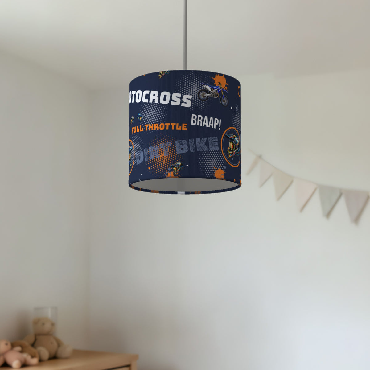 Navy And Orange Full II lampshade - 20cm x 18.5cm Ceiling - photo 2