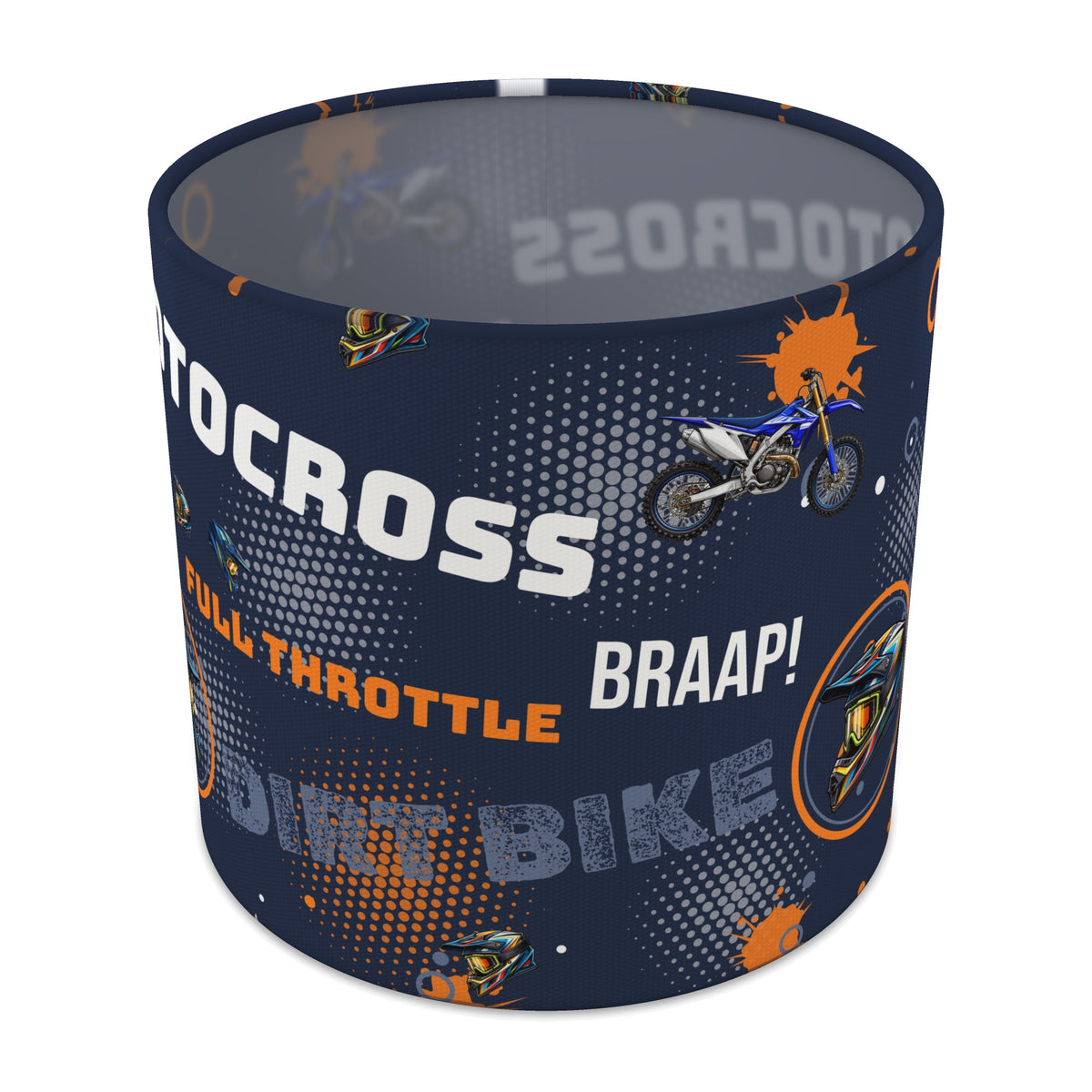 Navy And Orange Full II lampshade - 20cm x 18.5cm Table