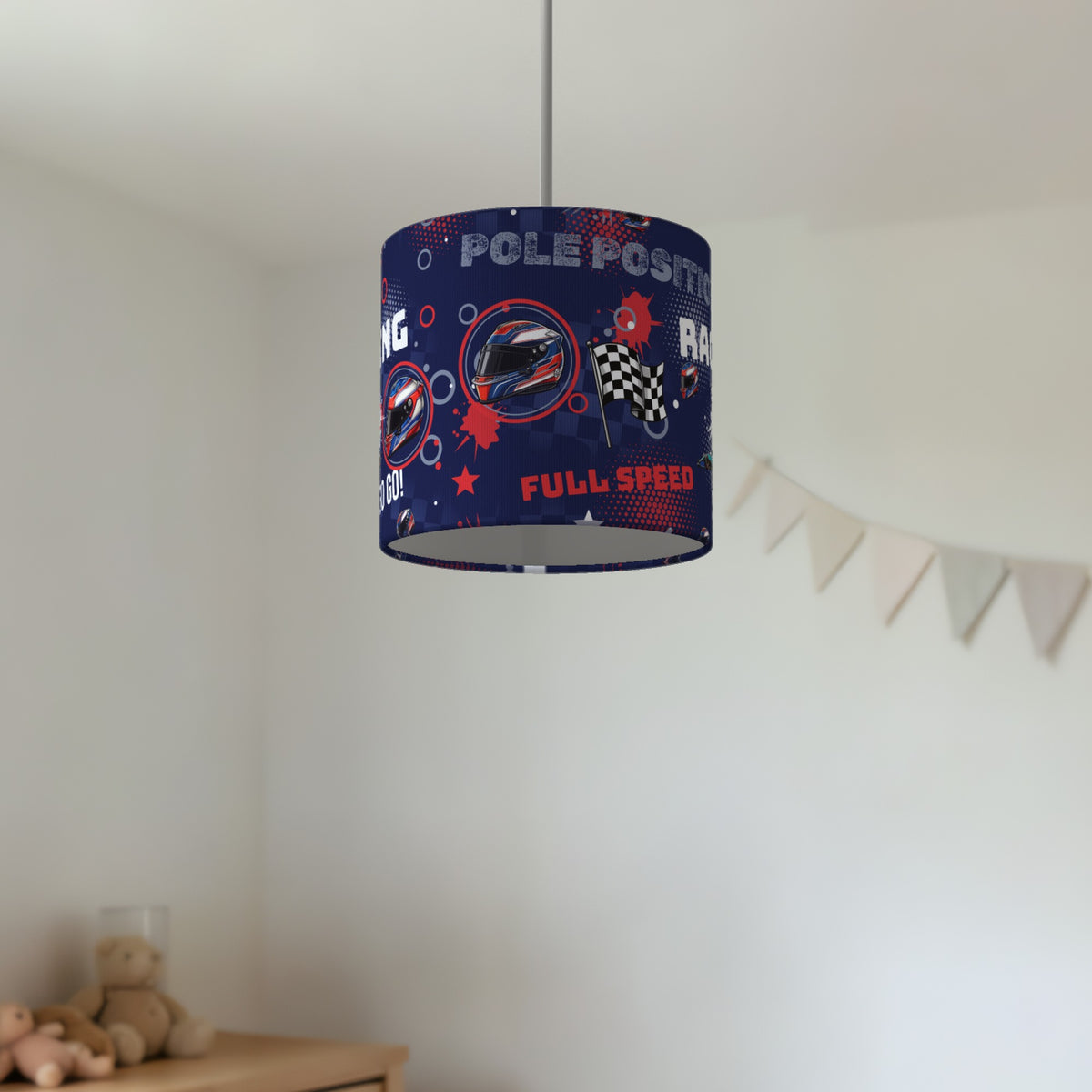 Navy Pole Position II lampshade - 20cm x 18.5cm Ceiling - photo 2