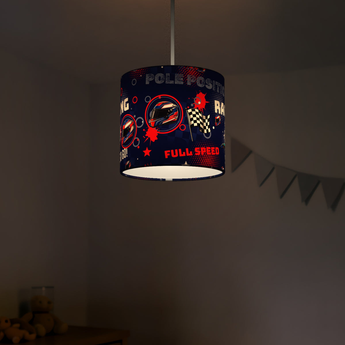 Navy Pole Position II lampshade - 20cm x 18.5cm Ceiling - photo 5