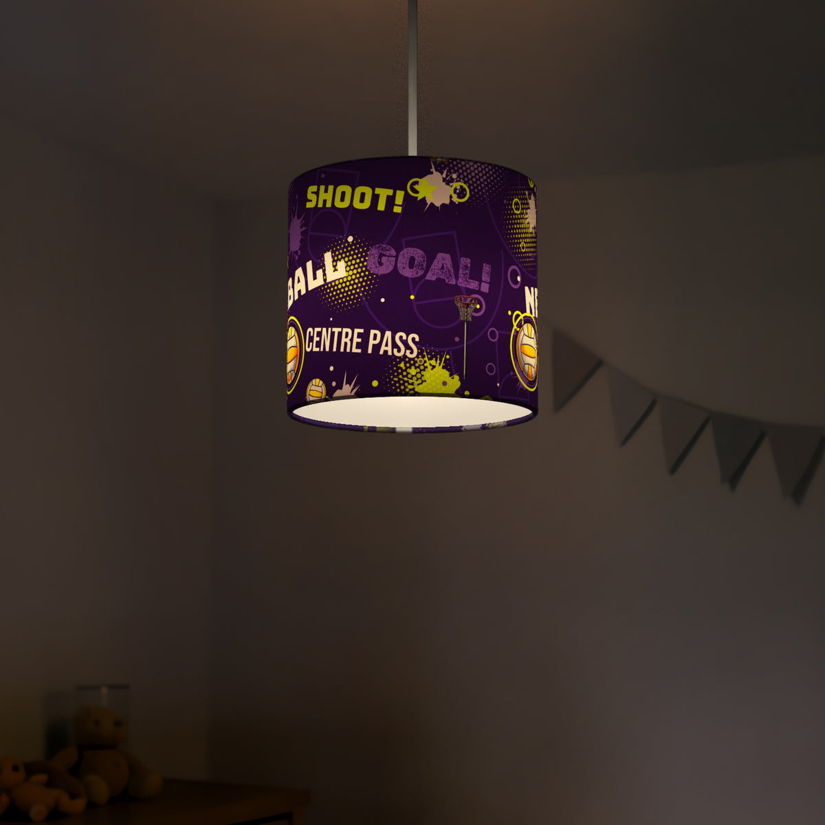 Purple Netball Star II lampshade - 20cm x 18.5cm Ceiling - photo 5