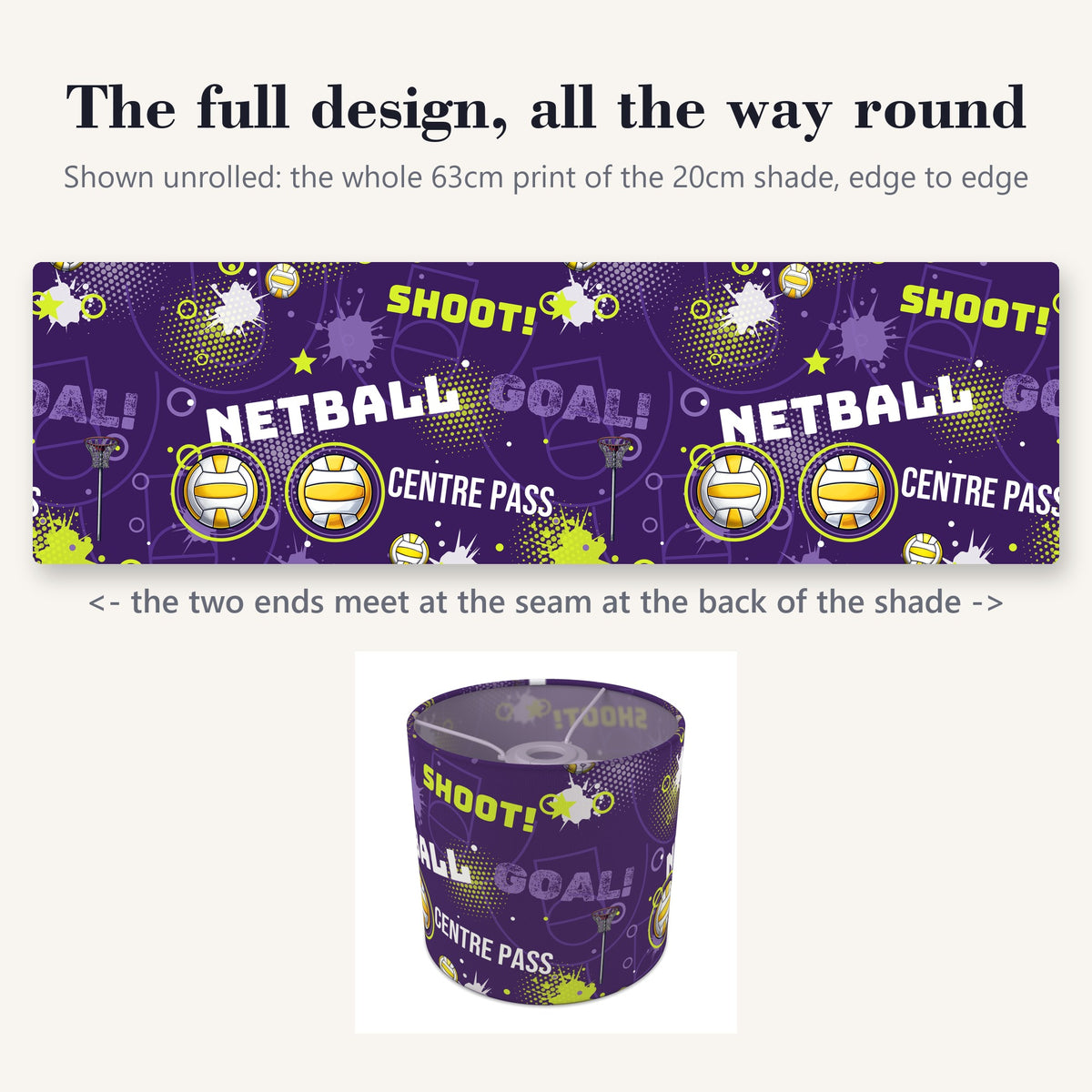 Purple Netball Star II lampshade - 20cm x 18.5cm Ceiling - photo 9