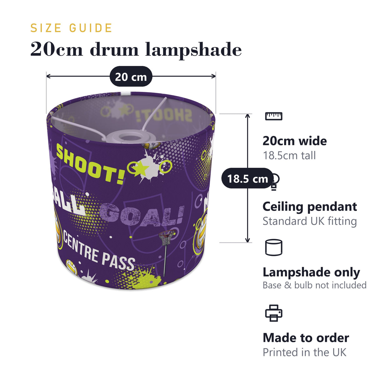 Purple Netball Star II lampshade - 20cm x 18.5cm Ceiling - photo 7