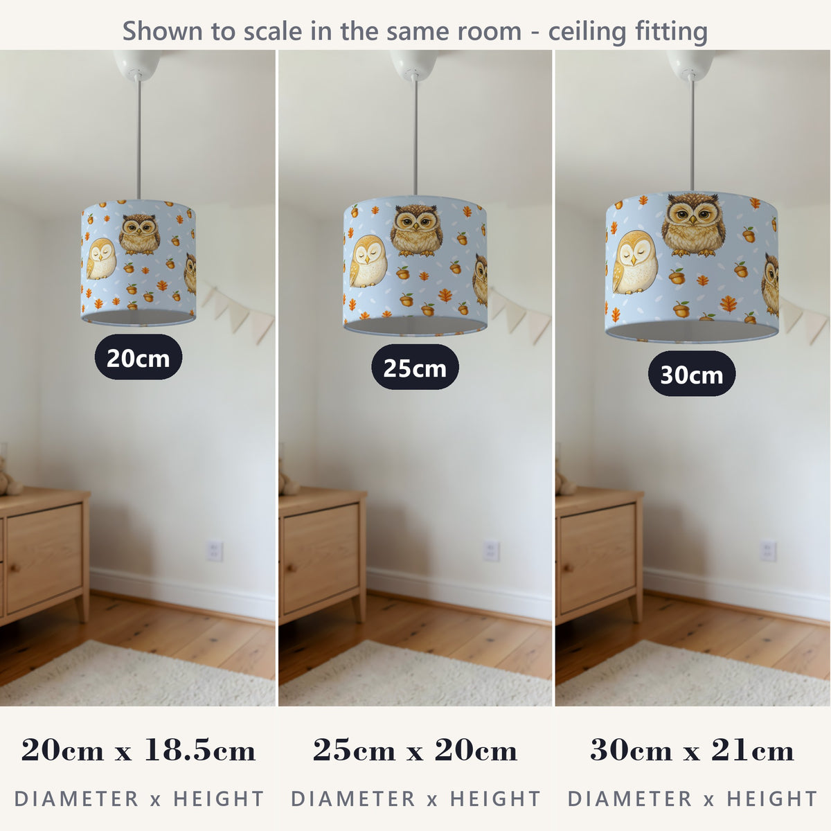 Sky Night Owls II lampshade - 20cm x 18.5cm Ceiling - photo 4