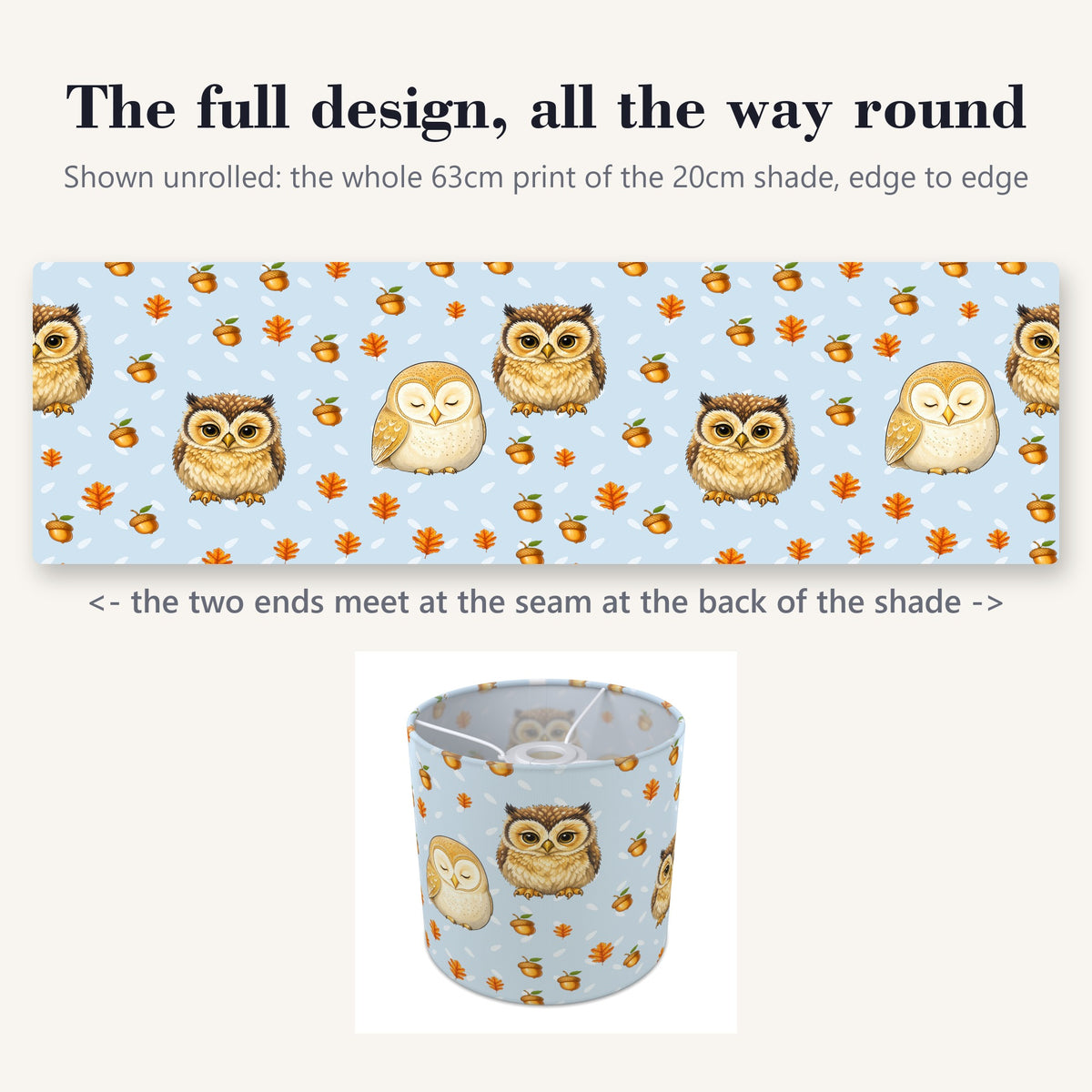 Sky Night Owls II lampshade - 20cm x 18.5cm Ceiling - photo 9