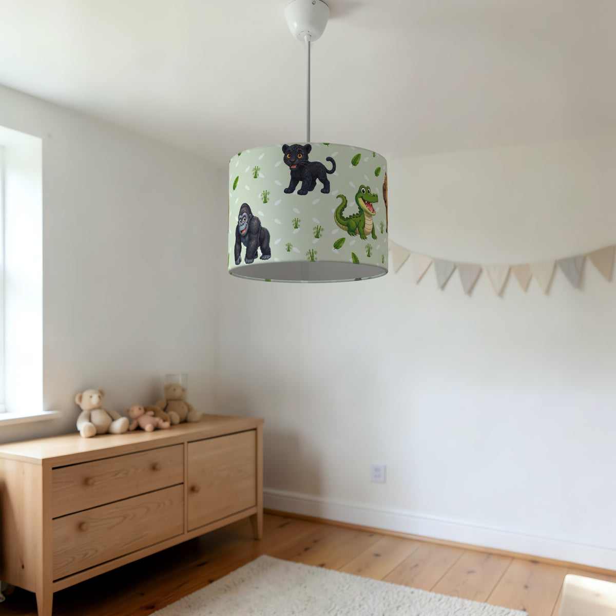 Sage Safari Friends II lampshade - 20cm x 18.5cm Ceiling - photo 3
