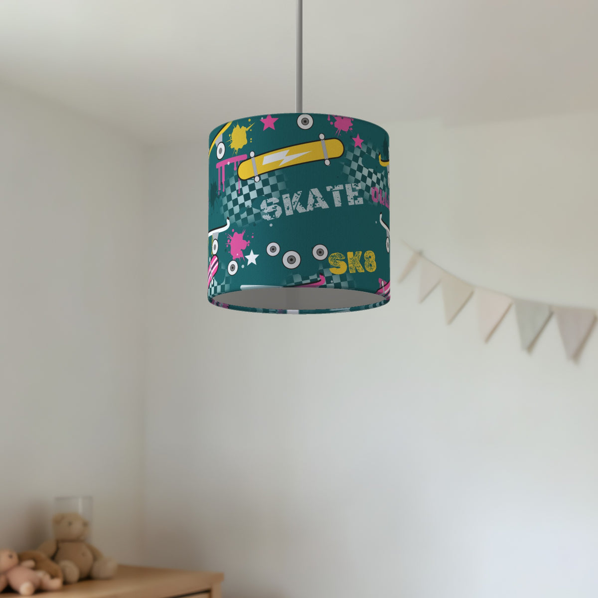 Teal Skate Park II lampshade - 20cm x 18.5cm Ceiling - photo 2