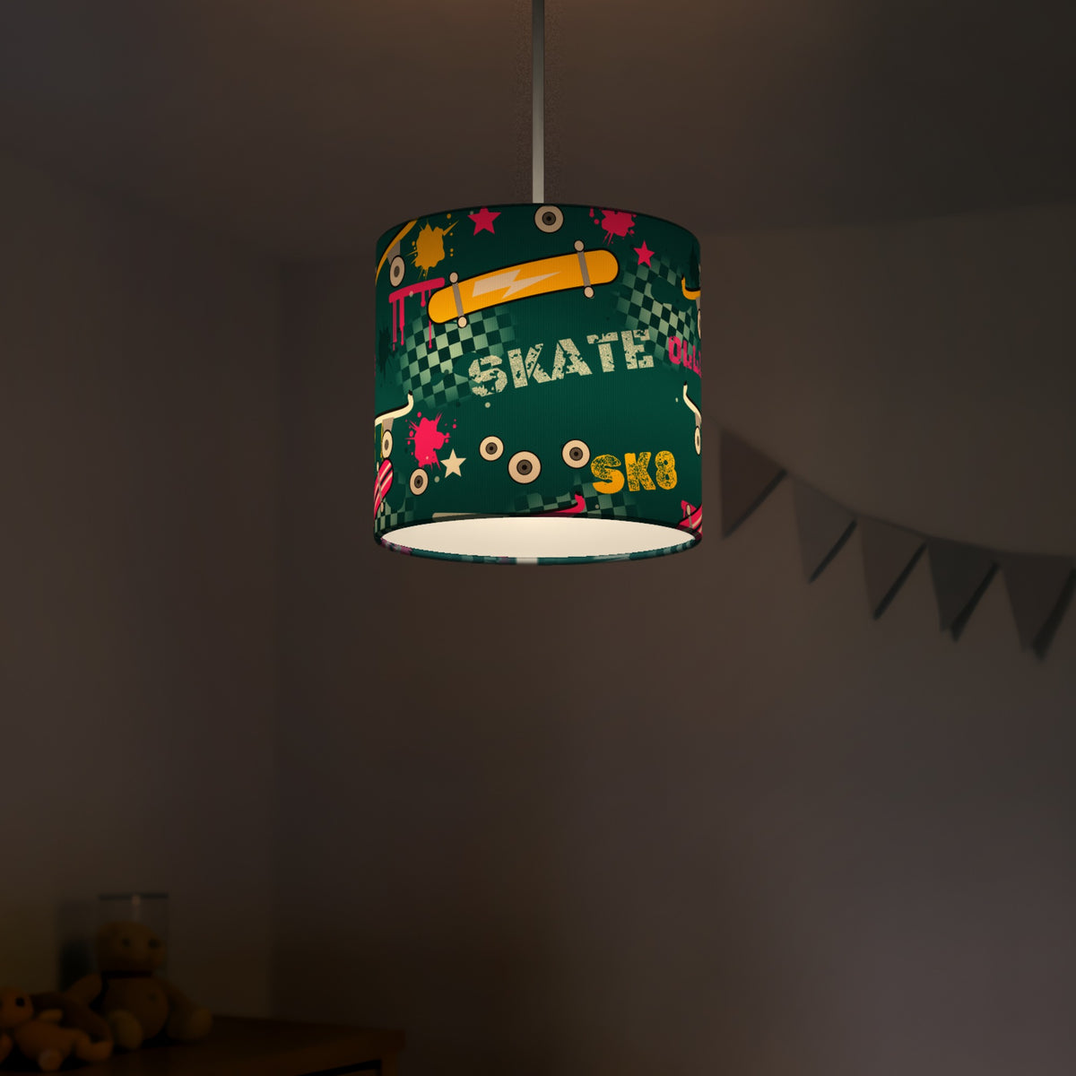Teal Skate Park II lampshade - 20cm x 18.5cm Ceiling - photo 5