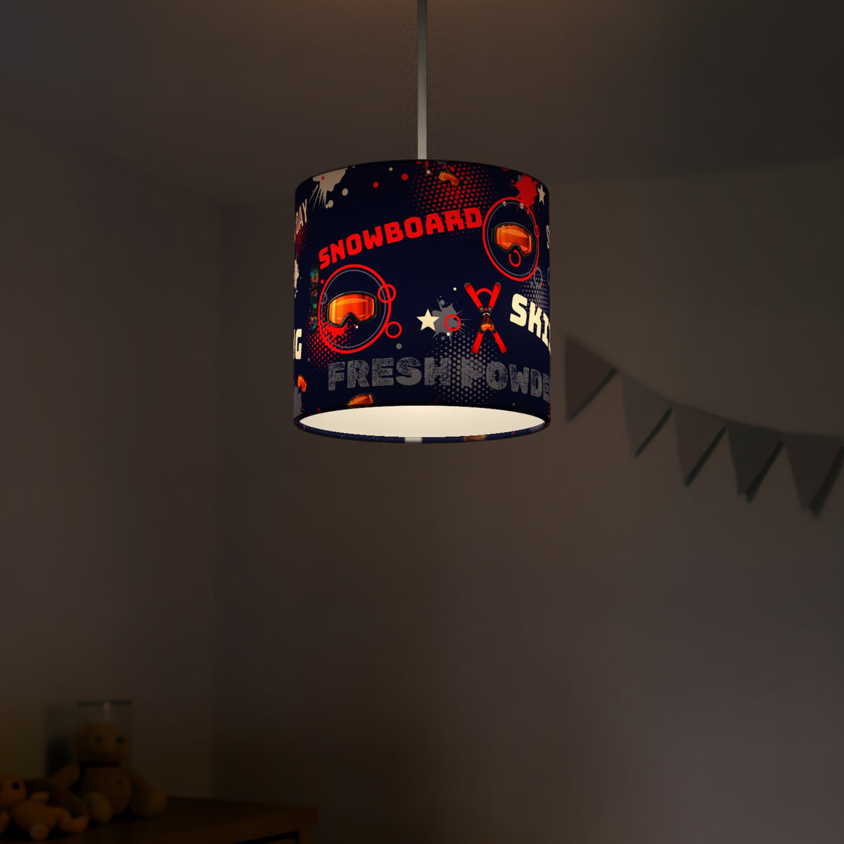 Navy Snow Day II lampshade - 20cm x 18.5cm Ceiling - photo 5