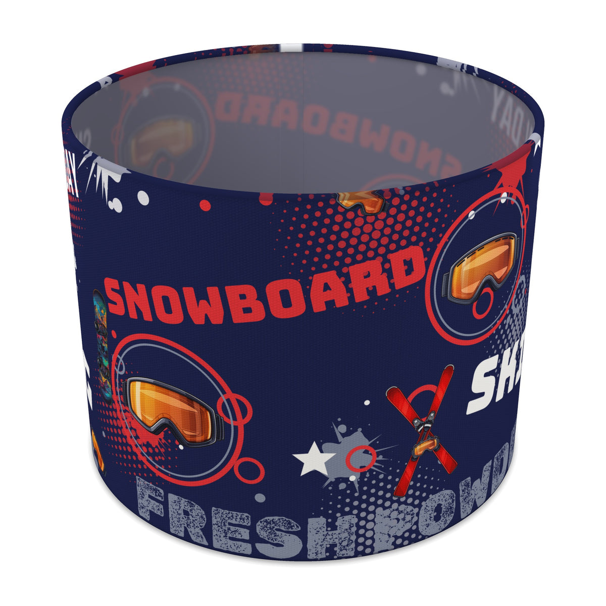 Navy Snow Day II lampshade - 25cm x 20cm Table