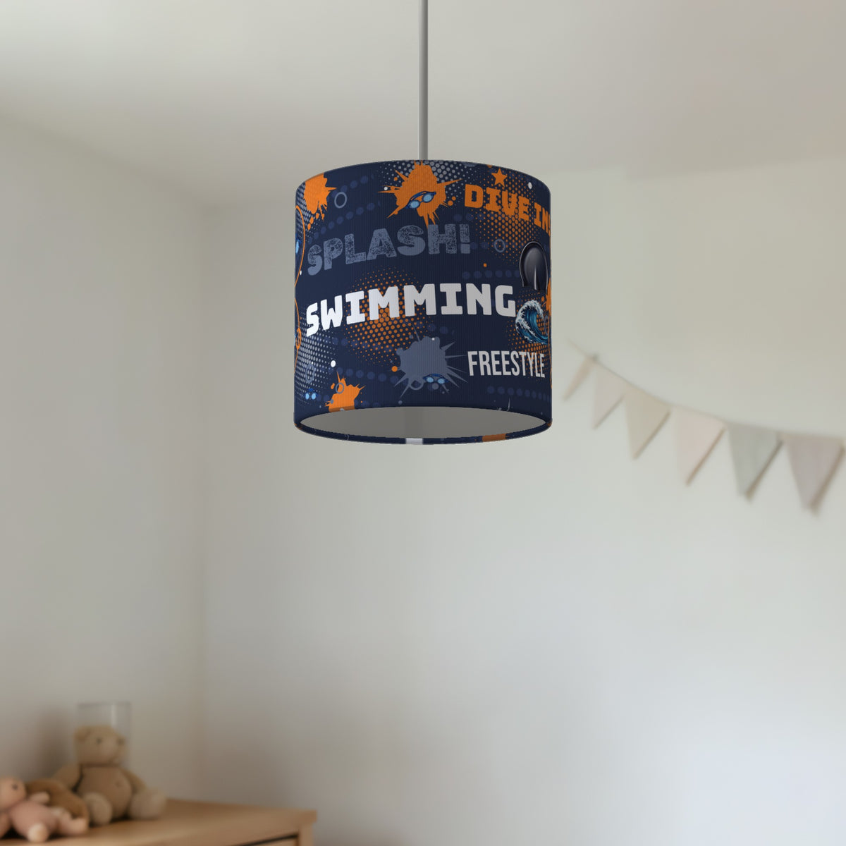 Navy Splash Swimming II lampshade - 20cm x 18.5cm Ceiling - photo 2