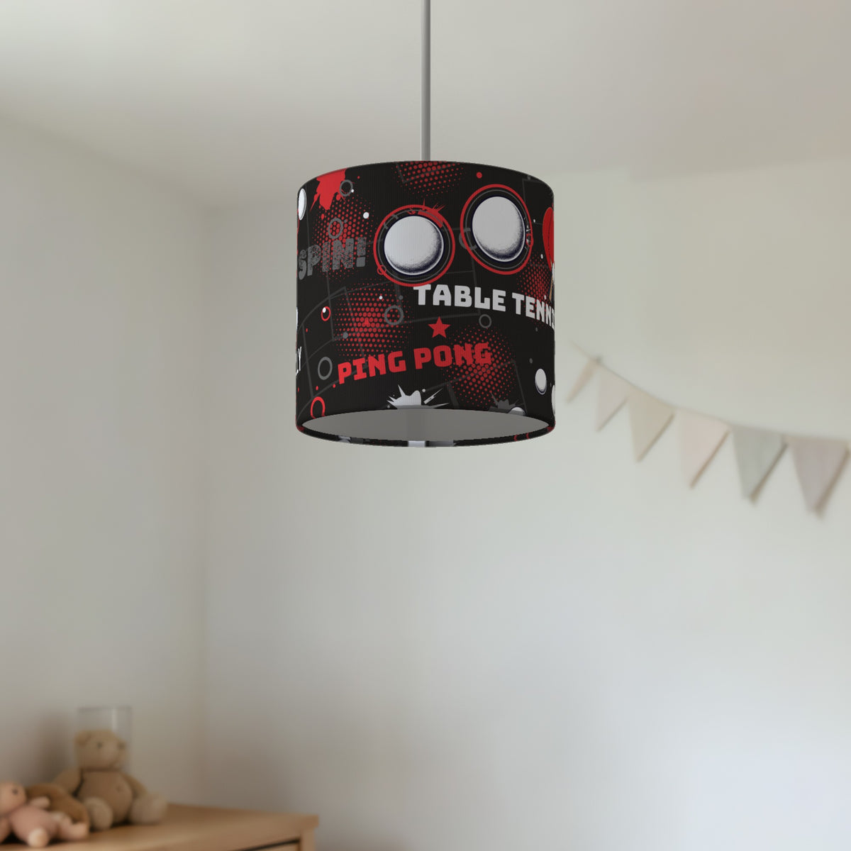 Black Ping Pong Rally II lampshade - 20cm x 18.5cm Ceiling - photo 2