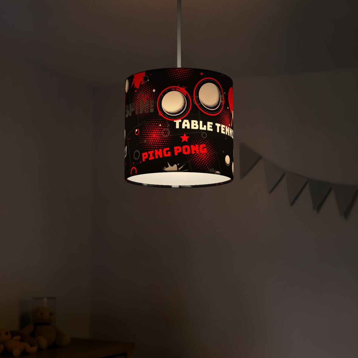 Black Ping Pong Rally II lampshade - 20cm x 18.5cm Ceiling - photo 5